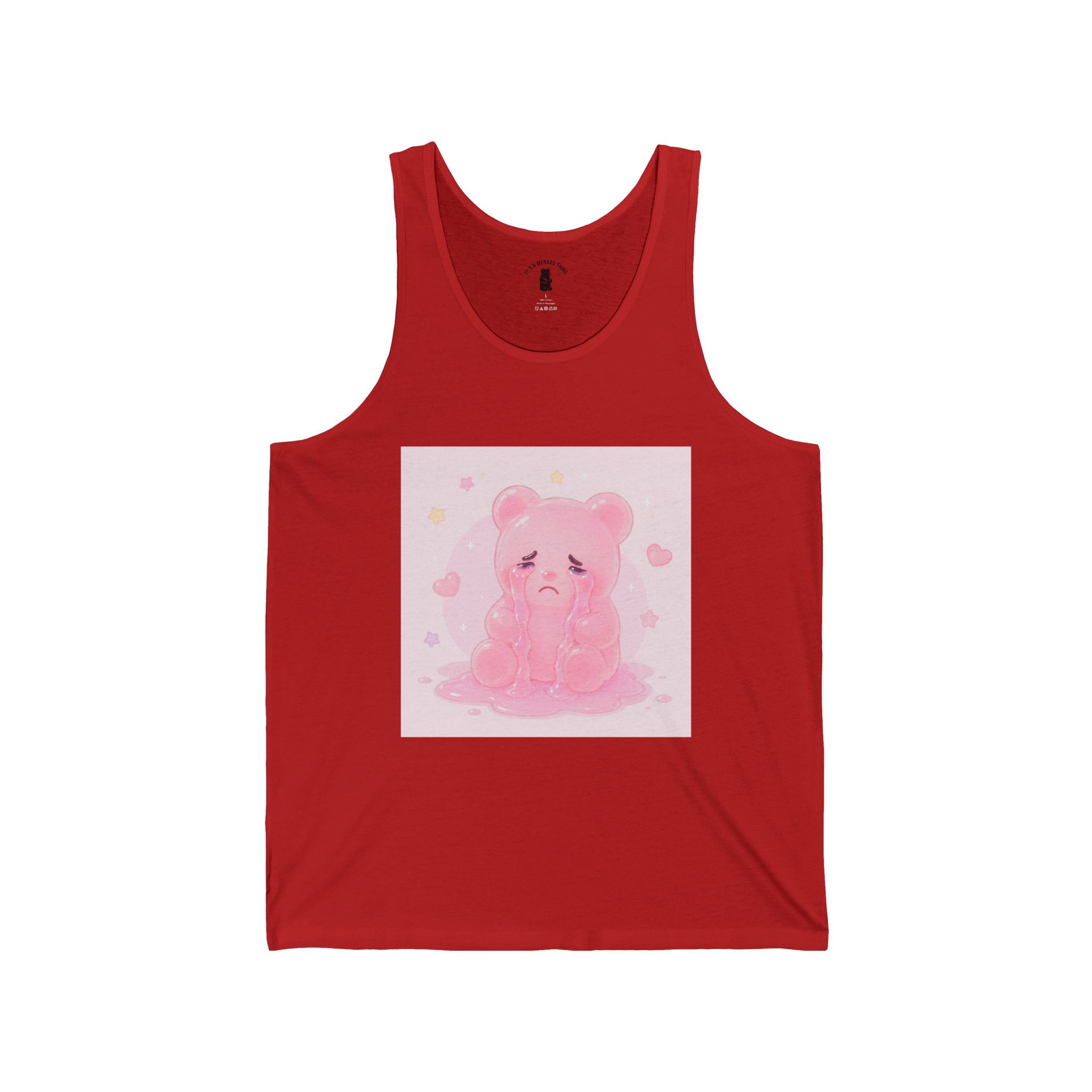 Pink Crying Gooey Gummy Bear  – Cute Pastel Sleeveless Shirt