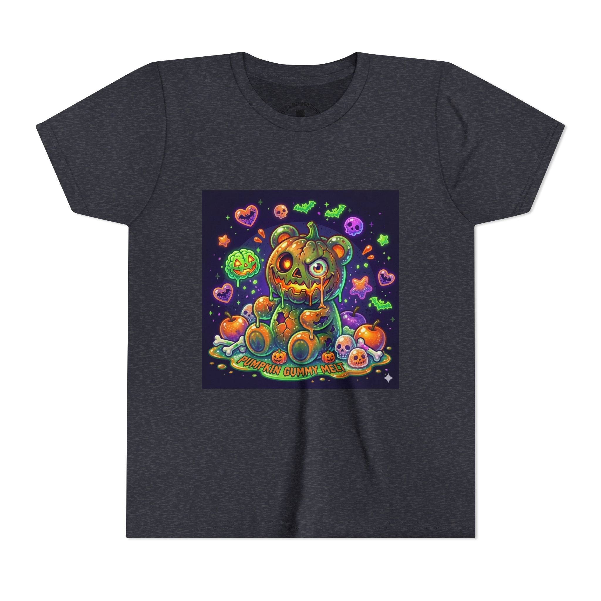 Cute Creepy Pumpkin Head Gooey Gummy Bear Halloween- Graphic Tee