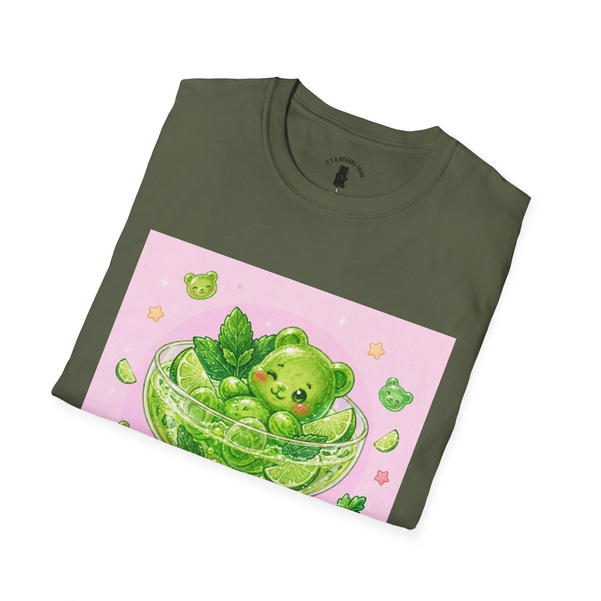 Lime Green Smooth Margaritta Boozy Gooey Gummy Bear- Kawaii Graphic T-Shirt