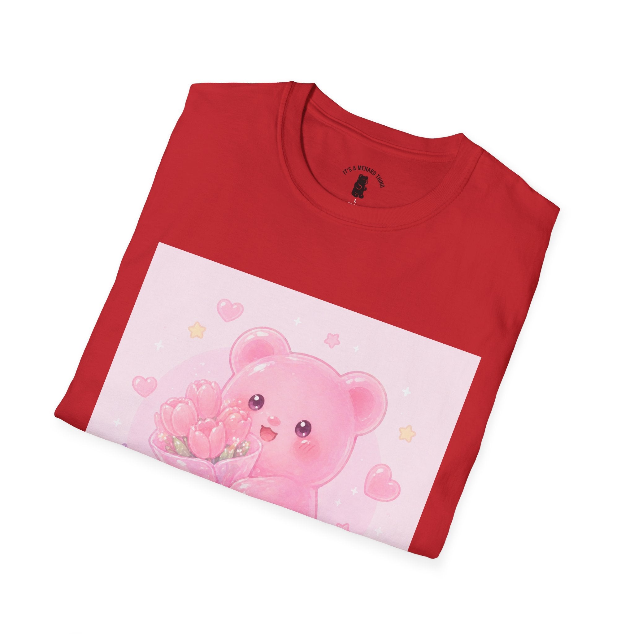 Gooey Pink Gummy Bear Bouquet T-Shirt — Kawaii Valentine Floral Tee