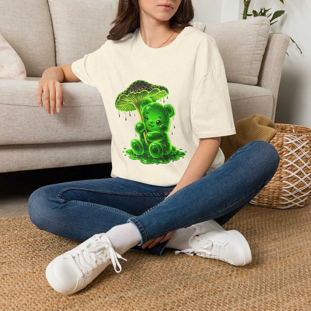 Glowing Green Neon Mushroom Special Addition, Oozy Bear Friend- Graphic Shirt