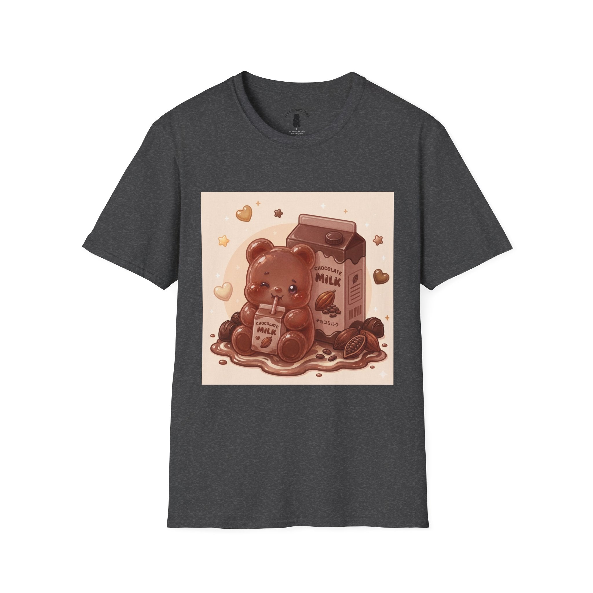 Cute Kawaii Gooey Gummy Milk Chocolate Milk Bear Cartoon Graphic T-Shirt