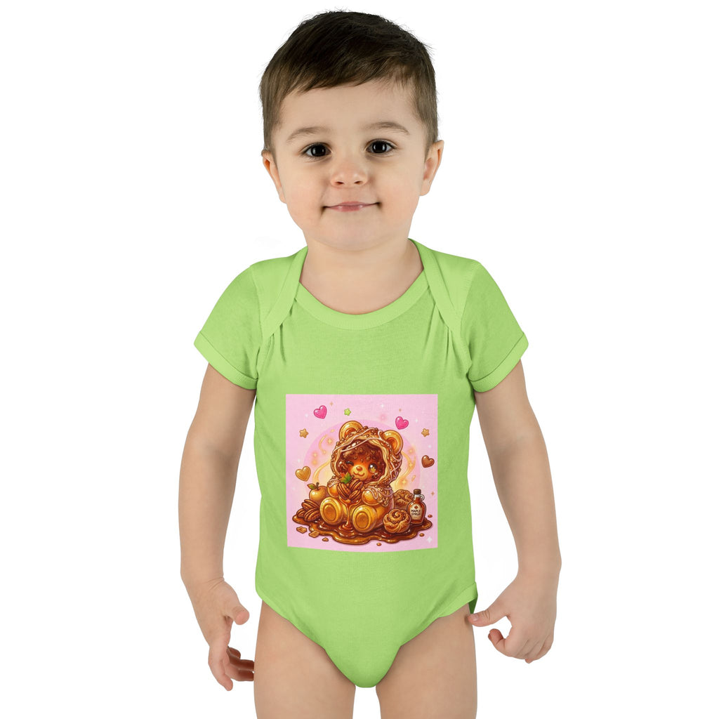 Maple Pecan Danish Gooey Gummy Bear in Puff PJs Baby Onesie