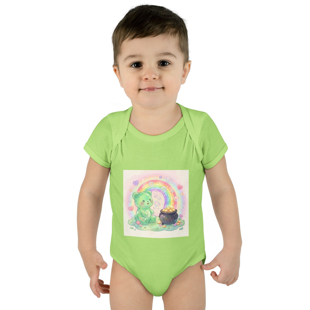 Rainbow Gooey Gummy Bear Found Inner Treasure – Cute St. Patrick’s Day Luck Baby Onesie