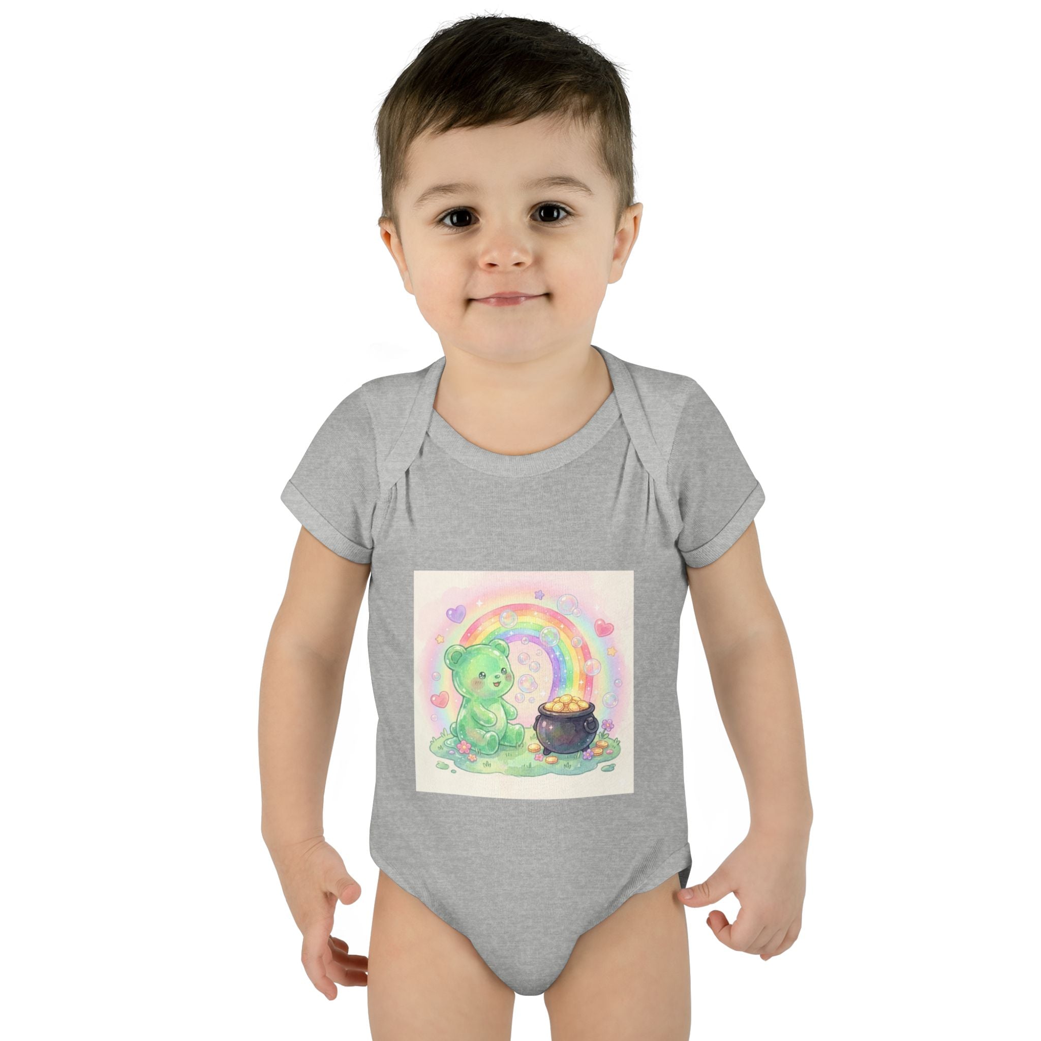 Rainbow Gooey Gummy Bear Found Inner Treasure – Cute St. Patrick’s Day Luck Baby Onesie