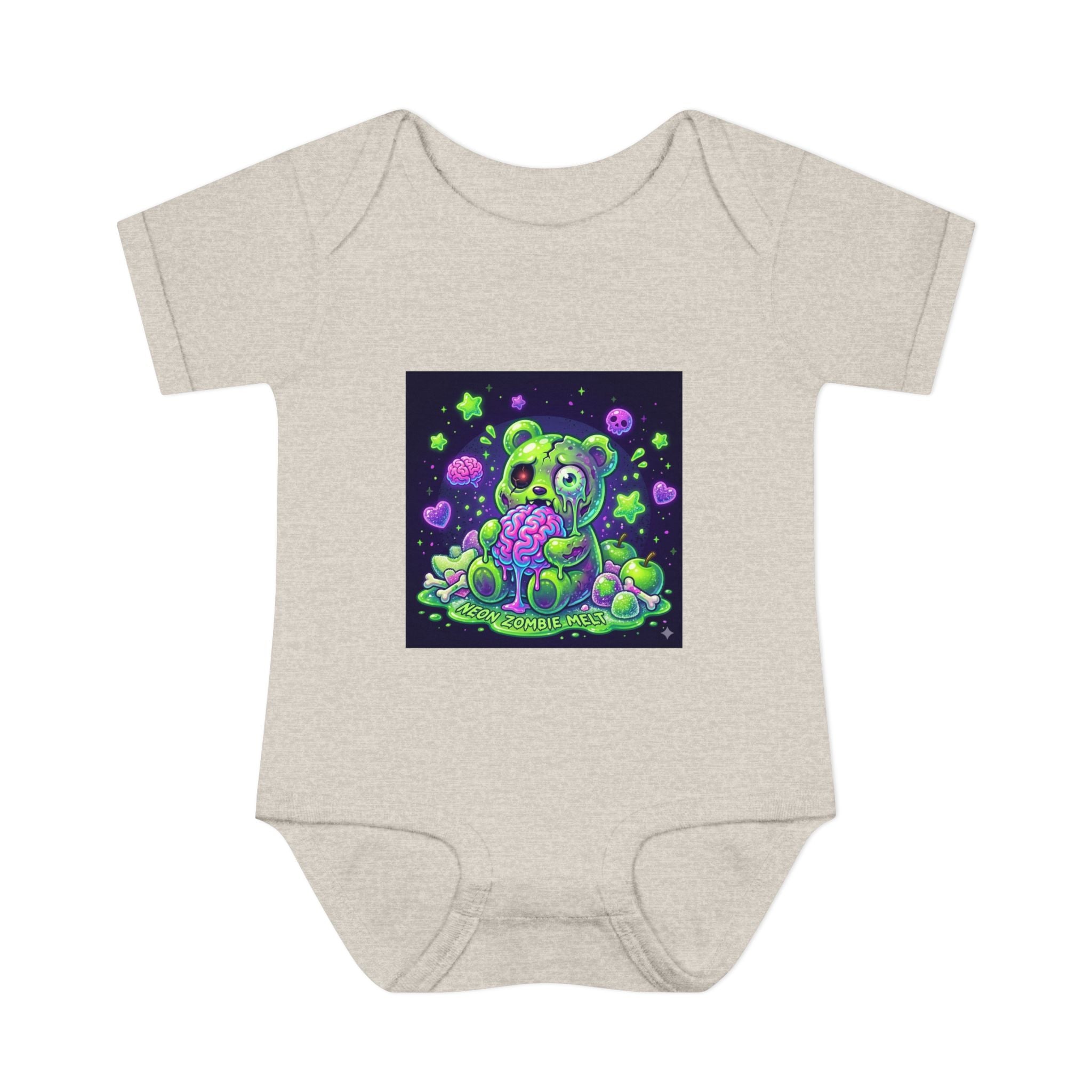Baby Bodysuit — Neon Zombie Halloween Gooey Gummy Bear